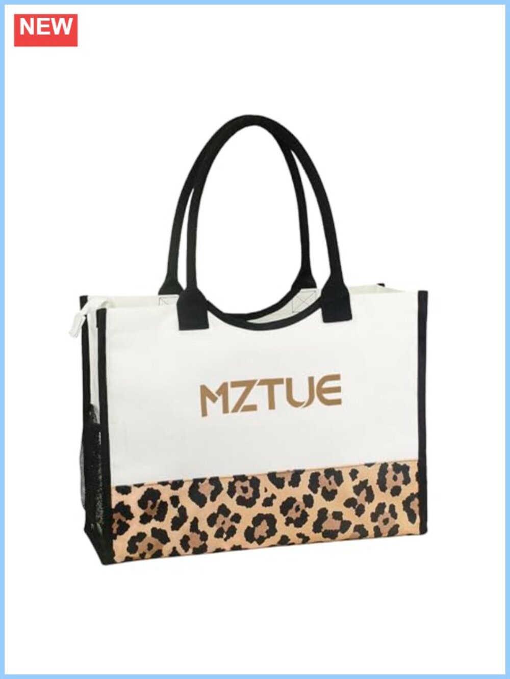 Canvas Tote Bag with Zipper, Large Travel Gym Work Bag